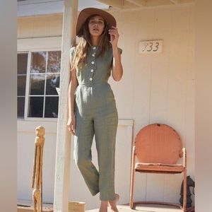 Christy Dawn Phoebe jumpsuit in Olive